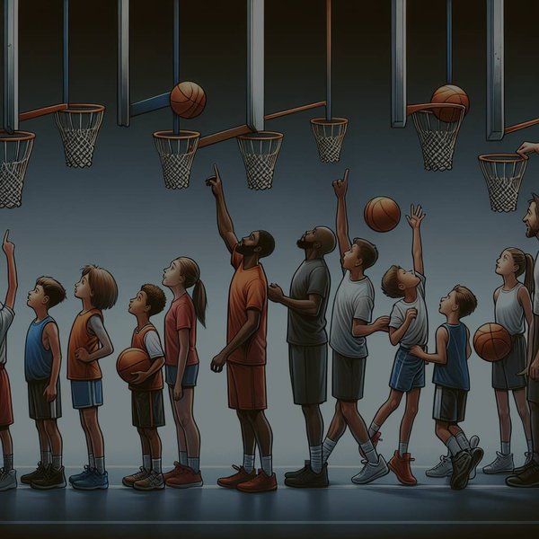 Quel est l'impact des différentes hauteurs de panier sur l'apprentissage du basket chez les enfants ?